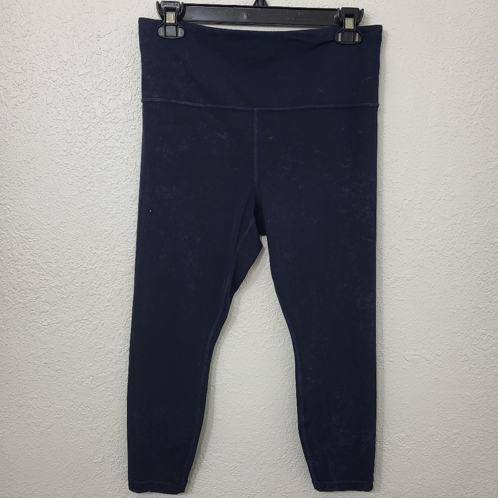 ATHLETA - WOMEN'S XL - Blue Navy PRINTED LEGGINGS PANTS
